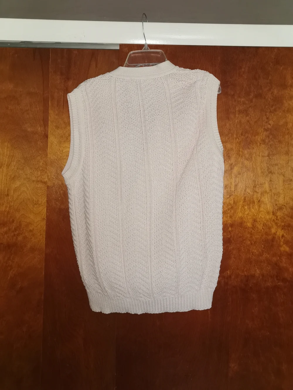 Vintage 100% Cotton Pink Sweater Vest Environmental Clothing Co. Made in US L